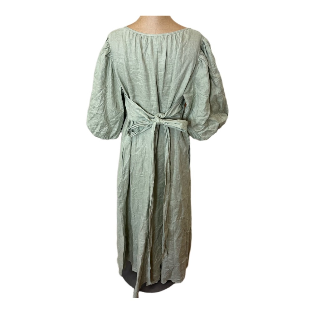 AULIEUDE Light Sage Green Button Detail Dress Women’s Size 12 - Picture 4 of 6